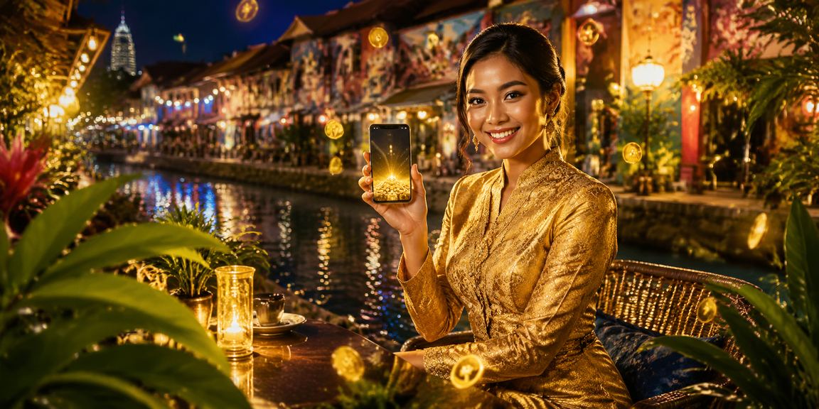 Pengguna Malaysia bermain kasino mudah alih dengan pakaian kebaya di Penang